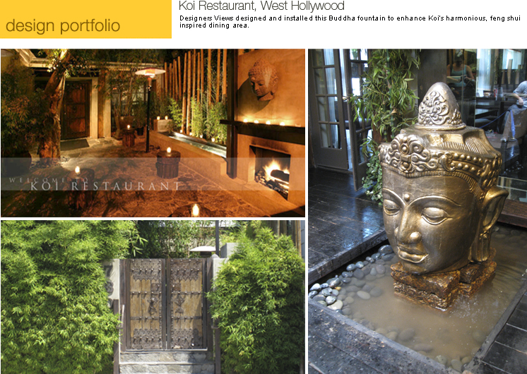 koi restaurant, west hollywood, buddha sculpture