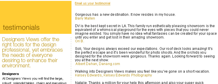 designers views testimonials